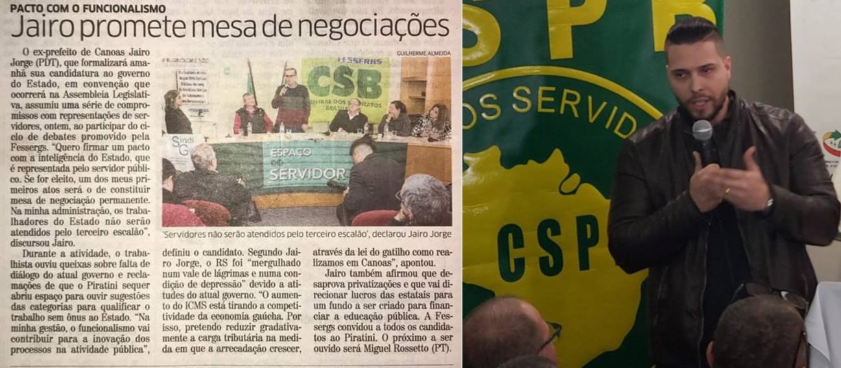 Sindicatos reunidos com Pré-Candidato ao Piratini, Jairo Jorge